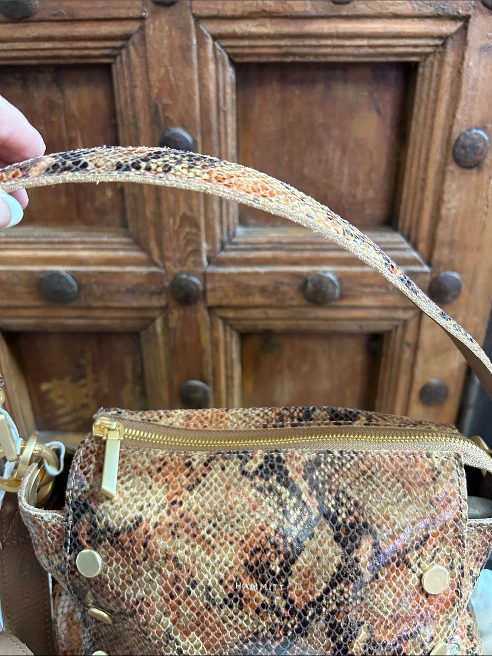 Hammitt Bryant Medium Shoulder Bag in Centerpiece Snake leather, NWT - Picture 3 of 12